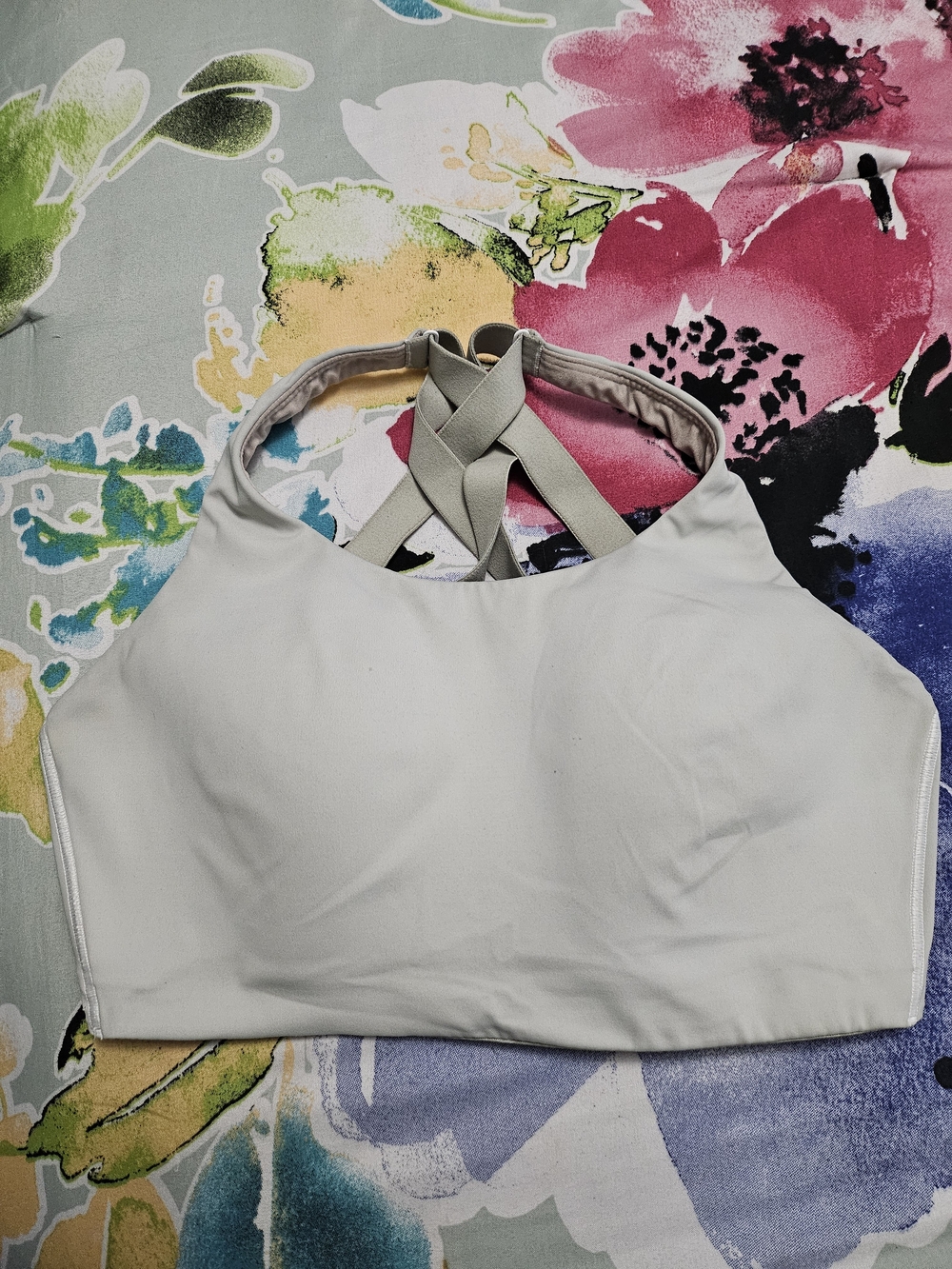 lululemon athletica Crisscross Back Sports Bra in Light Gray